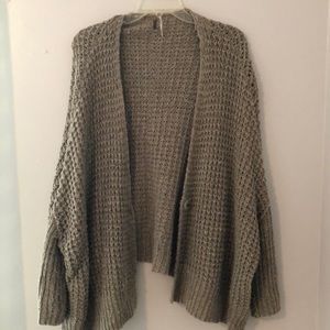 Grey/Beige Free People Sweater Cardigan